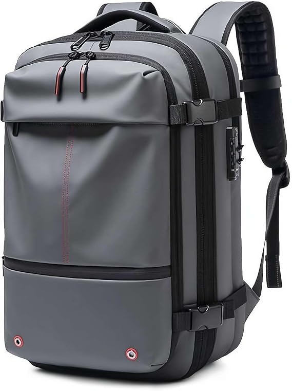 Vacpack Backpack, 60L Expandable Backpack with Vacuum Compression, Water Resistant, Anti Theft Vacpack Travel Vacuum Backpack (no Inflatable pumps)