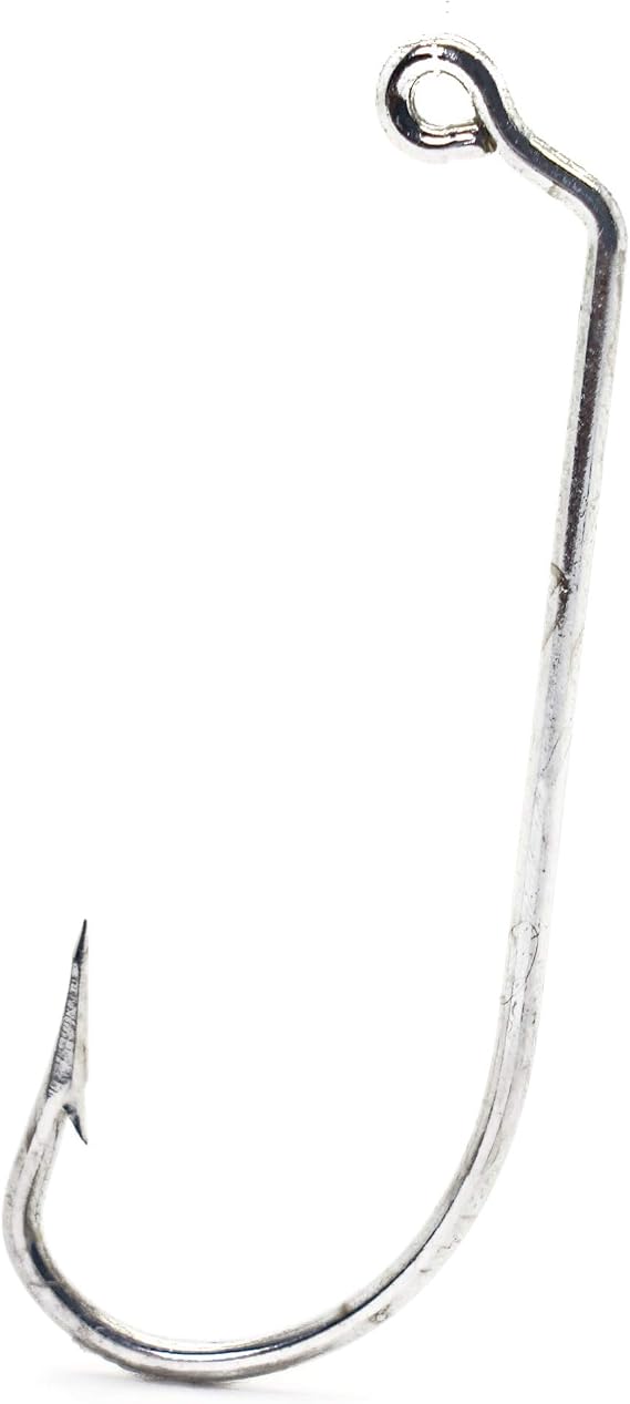 Mustad 34184 Classic O'Shaughnessy 60-Degree Bend Extra Long Shank Forged Duratin Jig Hook (100-Pack), Size 5/0
