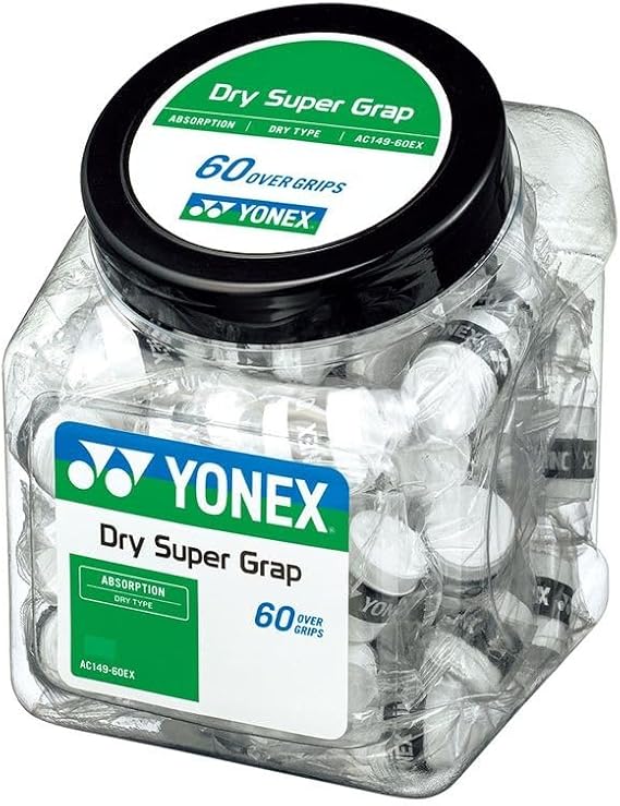 YONEX Dry Super GRAP Overgrip, White (60 Grips)