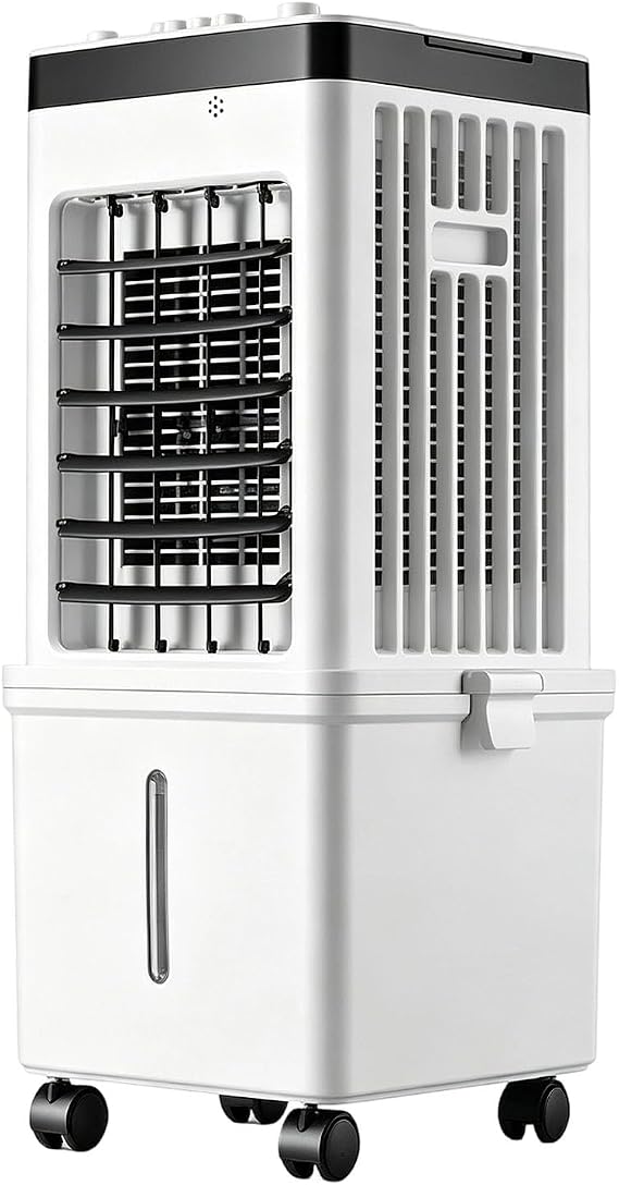 Portable Air Conditioner, Cooler Fan AC Unit, Compact and Lightweight Design Air Conditioning Unit, Adjustable 3 Speed Levels and Remote Control, Easy Installation for Home Office Bedroom Living Room [Energy Class A+++]