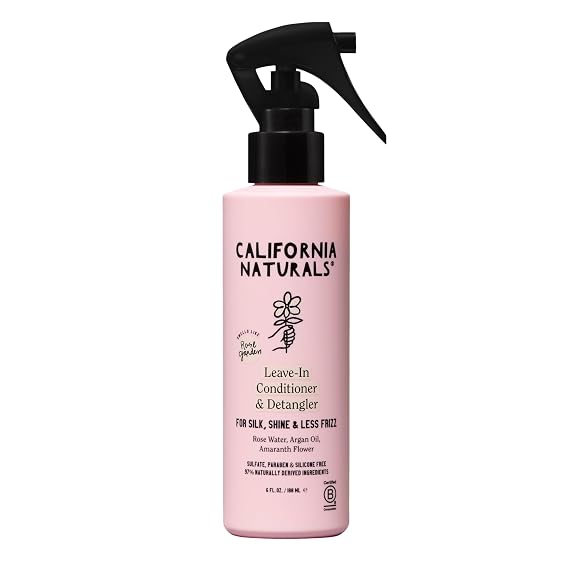 California Naturals Leave-In Conditioner for Dry Hair, Lightweight Hair Treatment with Rose Water and Argan Oil, Color Safe, Paraben & Sulfate Free, Natural, Vegan, For All Hair Types, 6 fl oz