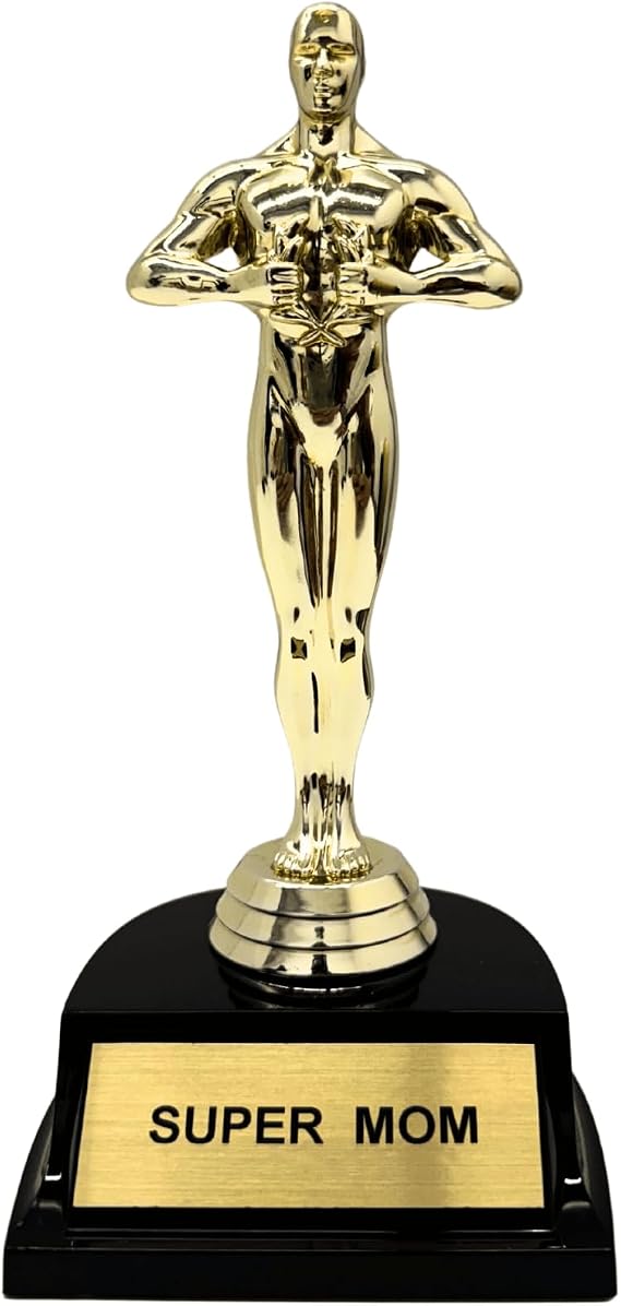 Super Mom 7" Trophy Award, Gold Weighted Base Trophy, Mothers Day Gift
