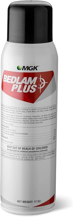 Bedlam Plus Bed Bug Insect Repellent Aerosol Spray 17 oz, Clear