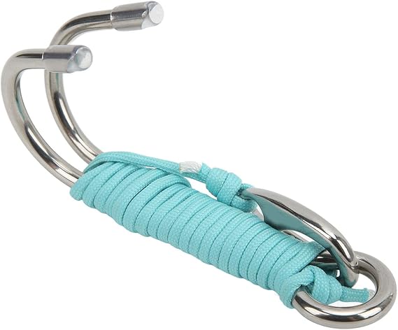 Scuba Diving Reef Double Hook, Stainless Steel Dual Drift Hook, Reef Drift Hook, with Luminous Line, for Cave Dive Drift Diving Photographers Underwater Activities