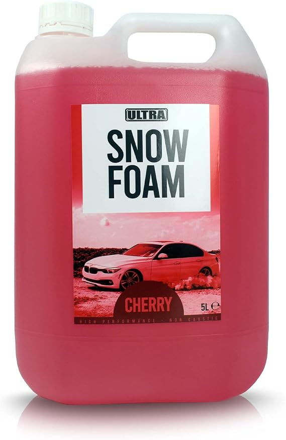 Ultra Snow Foam, Cherry Car Shampoo, Car Wash Shampoo, Pre Wash 5L | Ultra-concentrated cherry snow foam for manual or pressure washing, non-caustic, biodegradable and effective in hard water