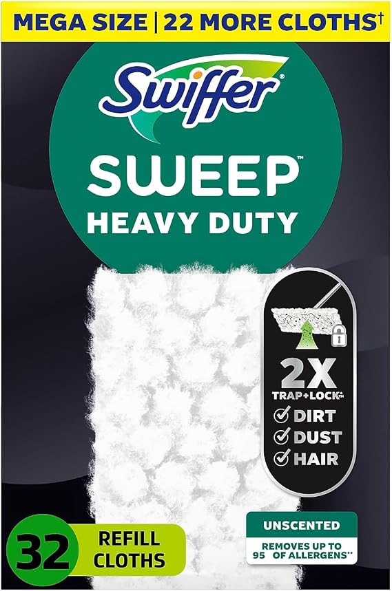 Swiffer 24322164 Sweeper Heavy Duty Dry Disposable Sweeping Cloths Pack of 32 (77198)