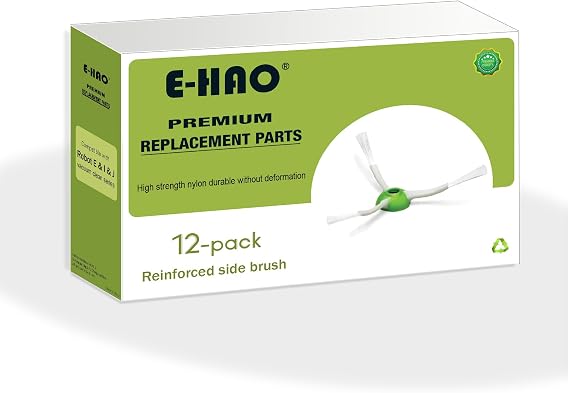 Edge-Sweeping Brush for iRobot Roomba i/j/e, Roomba Combo i/j Series | 12 Pack, Premium ABS Nylon, Deep Cleaning, Washable High-density bristles
