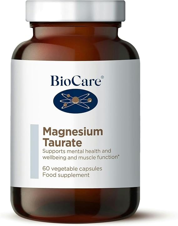 BioCare Magnesium Taurate, 60 Capsules | Well-Absorbed Magnesium for Tiredness, Energy, Muscle and Nervous System Support