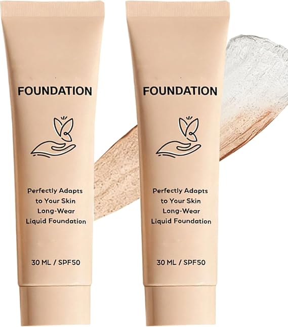 Luxe Foundation, Luxe Colour Changing Foundation SPF 50, Luxe Foundation For Mature Skin, Intelligent Color Correcting Foundation, Medium Coverage, Lightweight Texture, Natural Makeup, 30ML (2PCS)