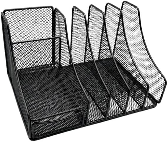 Temel Siyah Metal Mesh Masaüstü Organizer Çekmeceli Dosyalık 25x18x15 cm 9538