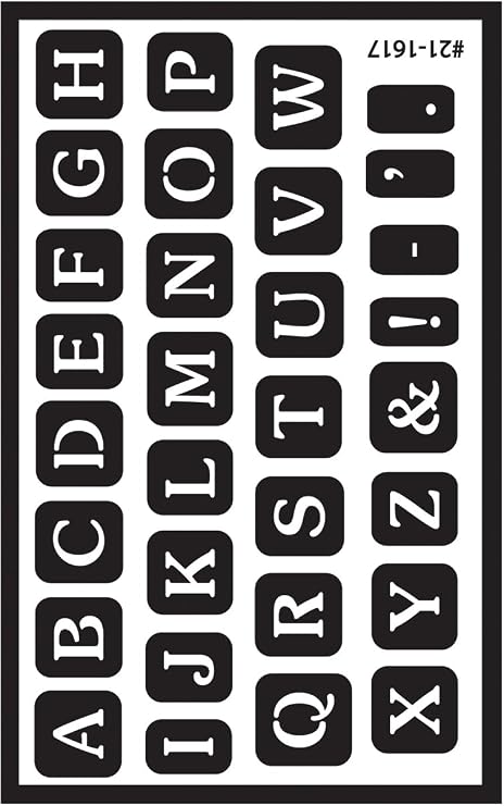 Armour Etch Over N Over Stencil, Full Alphabet