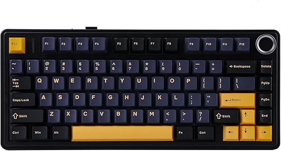 EPOMAKER x Aula F75 Gasket Mechanical Keyboard, 75% Wireless Hot Swappable Gaming Keyboard with Five-Layer Padding&Knob, BT/2.4GHz/USB-C, RGB (Black, Ice Vein Switch)
