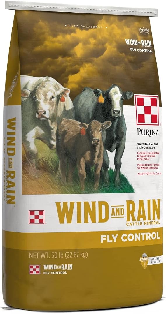 Purina | Wind & Rain Texas All Season 7.5 Complete ALTOSID Fly Control Cattle Mineral | 50 Pound Bag