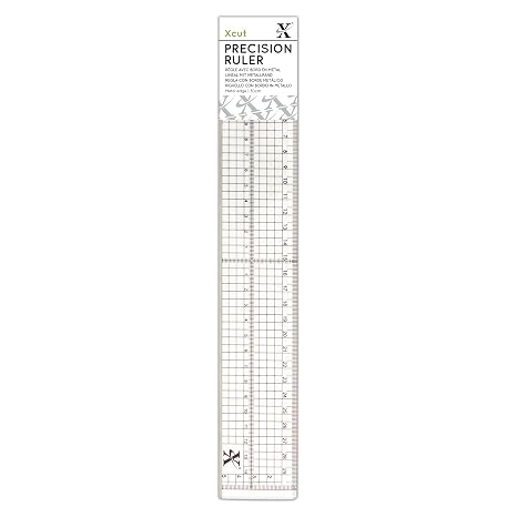 Xcut 12" 30cm Precision Steel Ruler, Metal Edge Inlay, Straight Edge, For Hobby Craft Kit, Measuring, Plans, Quilting