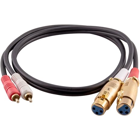 Seismic Audio SA-DRCXLF3 Premium 3 Foot Dual XLR Female to Dual RCA Male Patch Cable - XLRF to 2-RCA