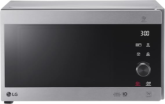 LG MH6565CPS Freestanding NeoChef™ Microwave Oven, 25L Capacity, 1000W Power, 476 x 387 x 272mm (W x D x H), One Body Tempered Glass, Panel Touch, Stainless Steel
