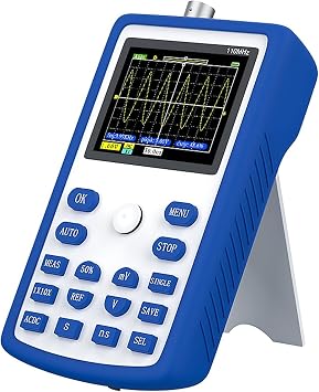 Handheld Mini Portable Digital Oscilloscope 110M Bandwidth, 500MSps Sampling Rate, One-Button Fast Automatic Adjustment Function, Intelligent Anti-Burning