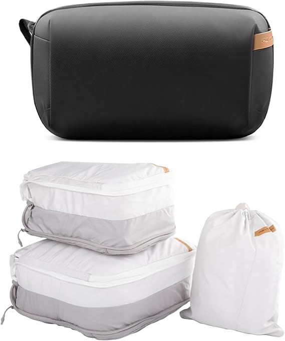 PGYTECH Tavel Tech Organizer+Clothes Storage Set, Travel Organizer Bags for Photographers and Enthusiasts, Dual-Color Compression Packing Cubes for Suitcases and Backpacks