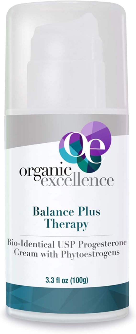 Balance Plus Therapy Organic USP Progesterone Cream Phytoestrogens 3.3 oz | Bioidentical, Menopause, Natural, With Phytoestrogens, Toxin-Free, Cruelty-Free, Plant-based, Third-party Tested