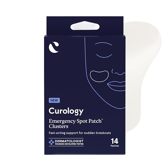 Curology Clear Pimple Patch Clusters for Face, Large Hydrocolloid Acne Spot | Invisible blemish stickers, fast acting treatment absorbs oil overnight, ultra thin, fragrance free, vegan, cruelty free
