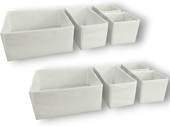 8'li Beyaz Çekmece İçi Düzenleyici Organizer Set - Çok Amaçlı Dolap İçi Kutu Seti