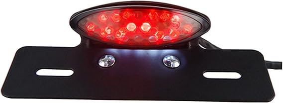 Motorcycle Tail Brake Stop License Plate Light LED Integrated Taillight Brake Light Red & White