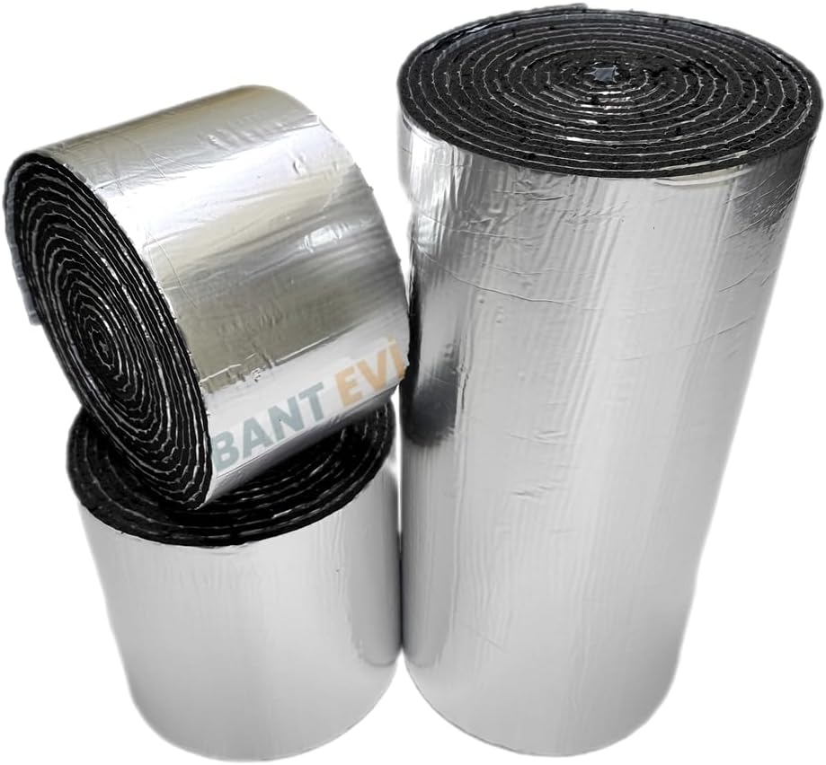 Tape House Aluminum Foil Adhesive Vehicle Auto Sound Thermal Insulation Material Elastomeric Rubber Insulation Sponge Insulation Foam Hood Insulation Caravan Thermal Insulation 6mm-10cmx5meter