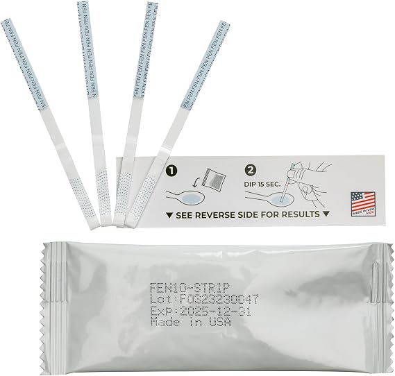 Fentanyl Test Strip Kit for Liquids, Powders, Pills & Urine | Pack of 10 | Includes Fentanyl Test Strips + Instructions (10)