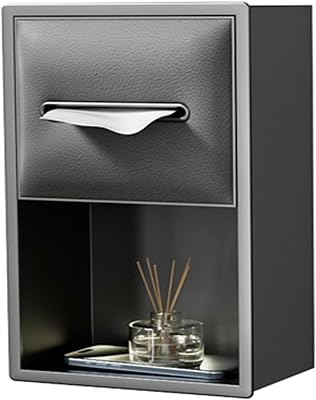 Stainless Steel Shower Nich, Embedded Tissue Box, Waterproof Bathroom Toilet Built-in Niche, Indoor Storage Rack, Decor Organizer Shelf,GreyGrey,20x33x12.5cm