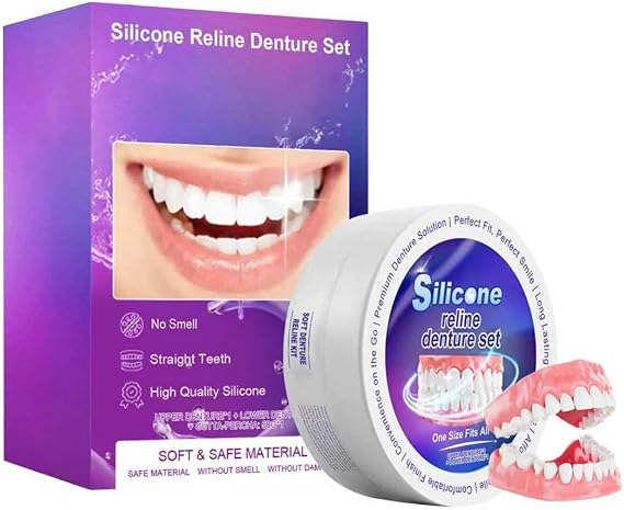 Silicone Denture, SorriBem Silicone Denture, Silicone Denture, Top and Bottom Denture, Silicone Reline Denture Set, Denture Denture, For Those With No Teeth, Top and Bottom Denture, Removable Denture
