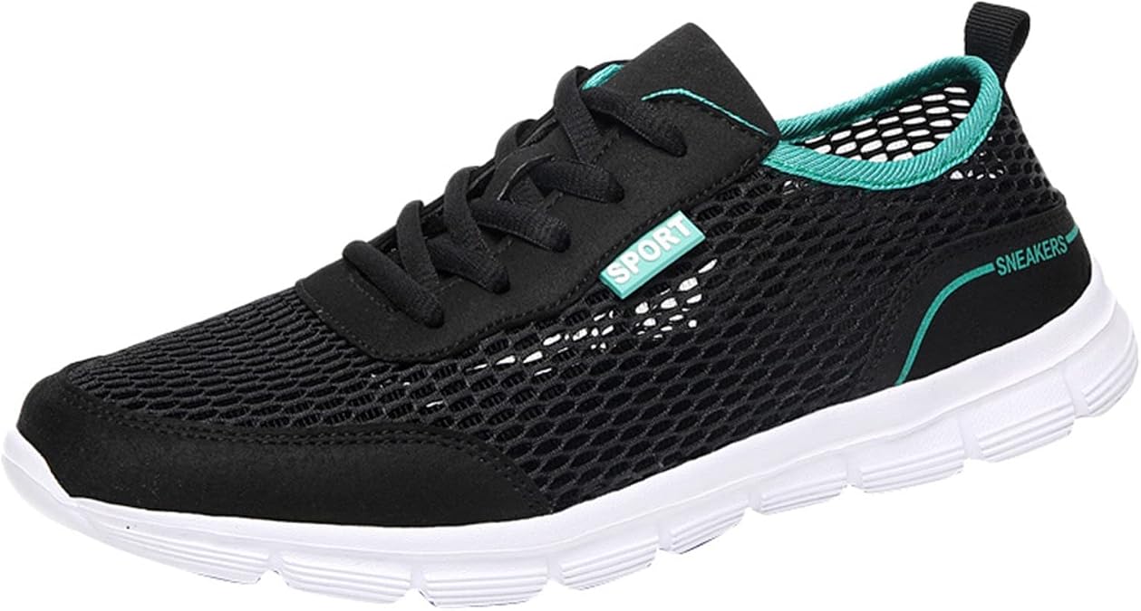 Men Summer Lightweight Breathable Casual Shoes Mesh Casual Running Shoes Sneaker Shoes Men 13 (Black, 7)