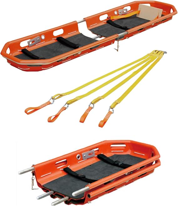 Rescue Basket Stretcher – Lightweight & Foldable Medical Emergency Patient Transport with Detachable Lifting Bridle for Helicopter Rescue