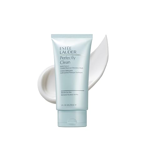 Estee Lauder Perfectly Clean Multi-Action Cream Face Wash Cleanser/Moisture Mask | Ideal for Dry Skin, 5 Ounce