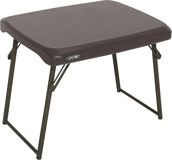 LIFETIME 280488 Compact Folding Low Side Table for Camping, Brown