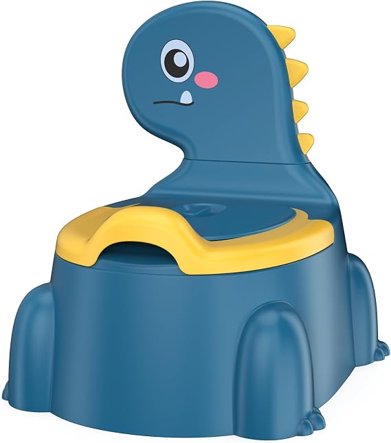 Potty Training Toddler Toilet Seat, Toilet Potties Training for Children Infant Baby Potty Chair with Splash Guard, Lid, Comfortable Backrest Portable Travel Pottys for Ages 1-6 Boys and Girls, Blue