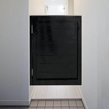 Extra Wide Swinging Cafe Door Single, Home Decor Wooden Black Saloon Doors Swing, Hallway Kitchen Doorway Bar(Size:W100xH90cm(39.4"x35.4"),Color:Black)