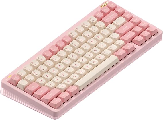 nuphy Halo75 V2 Mechanische Gaming-Tastatur 75% kabellos Hot-Swap-Fähige 83 Tasten RGB-Tastatur mit Hintergrundbeleuchtung unterstützt Bluetooth/2.4GHz/USB-C (Pink Lemon (55gf))