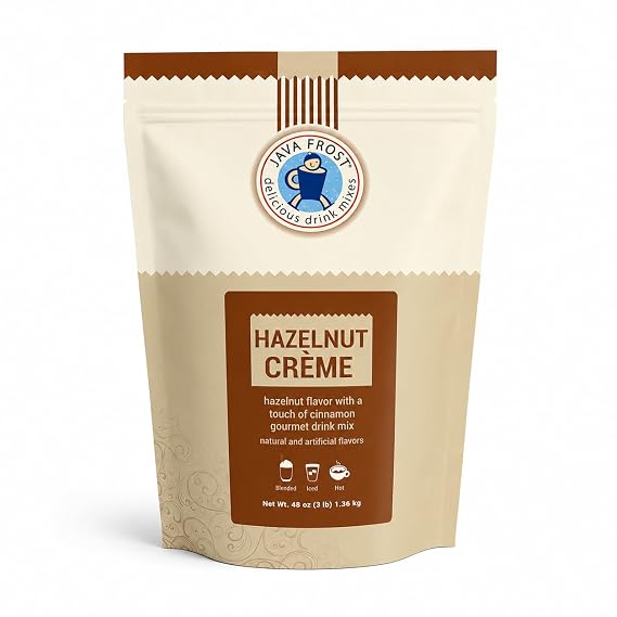 Hazelnut Creme Drink Mix, 3 lb Bag | Java Frost Frappe, Smoothie & Hot Beverage Powder