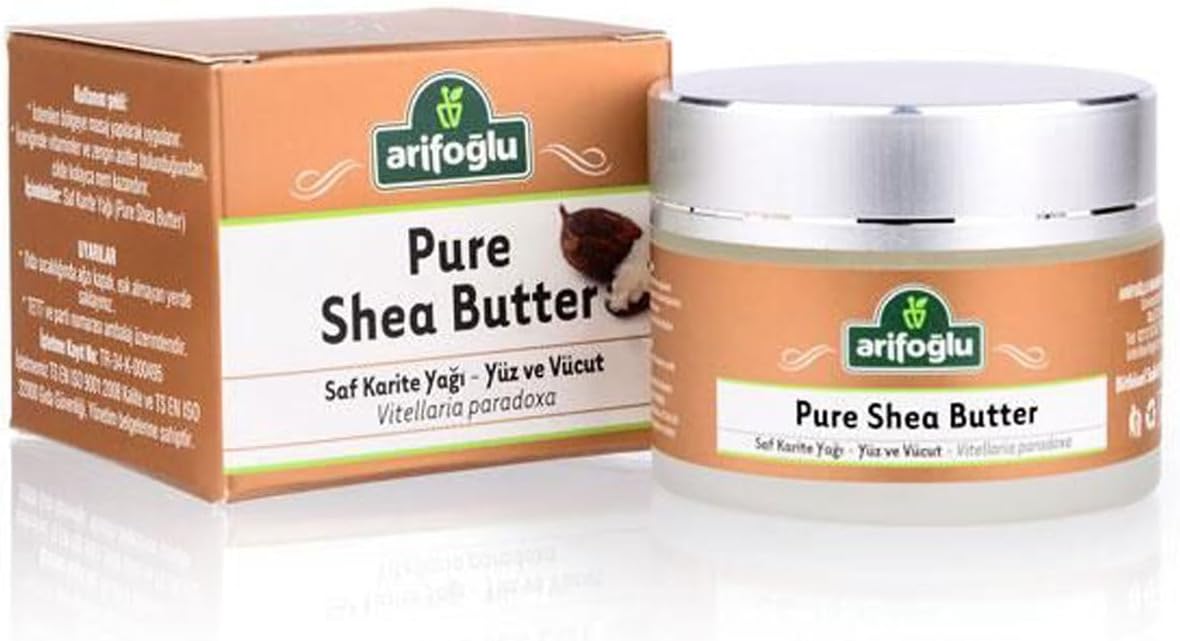 Arifoğlu Shea Butter Yağı Karite Yağı 50ml, derinizi derinlemesine besler; Arifoğlu Pure Shea Butter Oil 50ml deeply nourishes your skin.