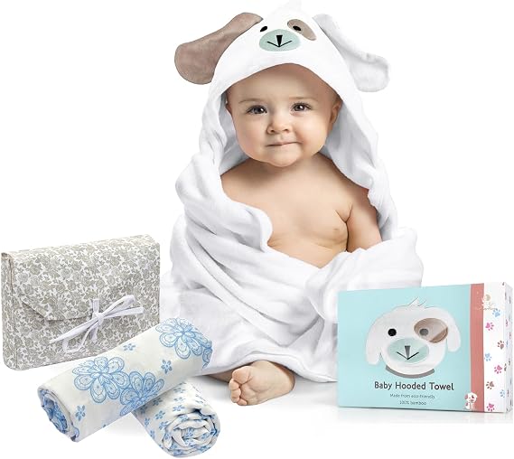 Luxury Baby Bath & Swaddle Set The for New Parents - Light Blue