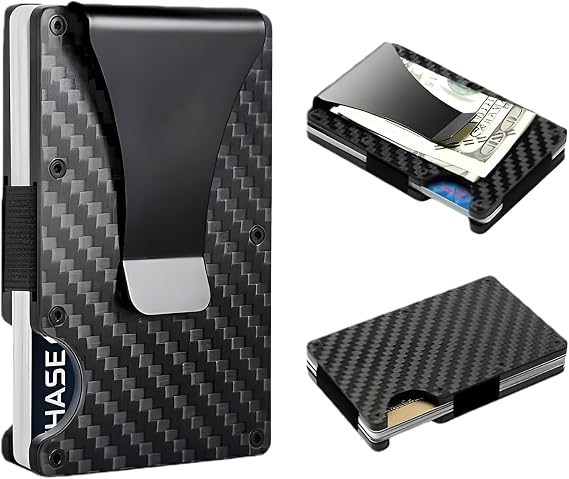 Carbon Fibre Wallet for Men, Slim Wallet with Coin Pocket & RFID Protection, Men's Wallet, Card Holder, Wallets for Men