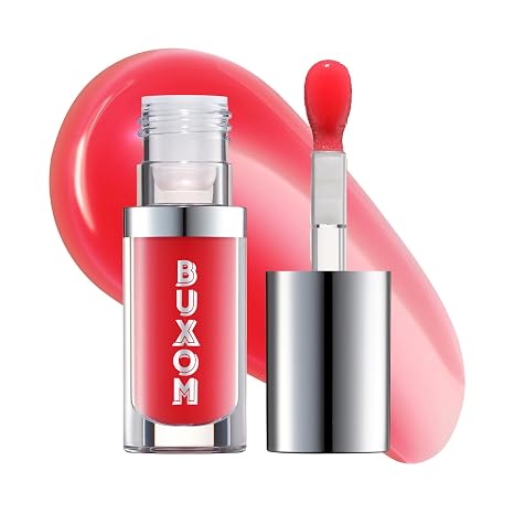 BUXOM Full-On Plumping Glossy Lip Oil, Nourishing & Hydrating Tinted Lip Gloss, Juicy High-Shine Finish, Non-Sticky Formula, Cruelty-Free