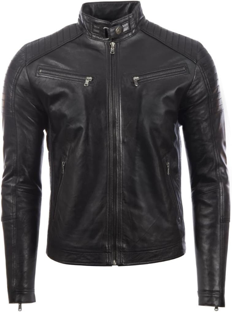 Aviatrix Men's Super Soft Real Leather Fashion Jacket with Side Detailing (VO3W)