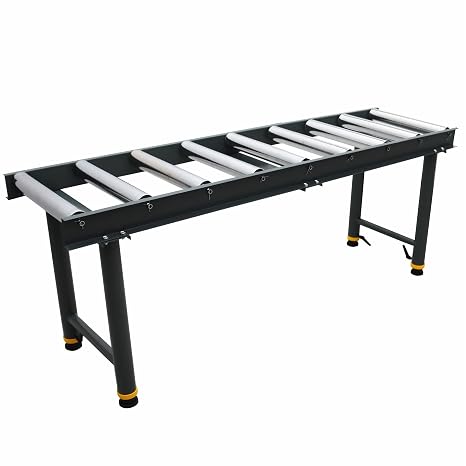 9 Rolls Adjustable Conveyor Roller Table Height Adjustable Heavy-Duty Stand Conveyor Table Unpowered Roller Conveyor Stand Load up to 440 Lbs
