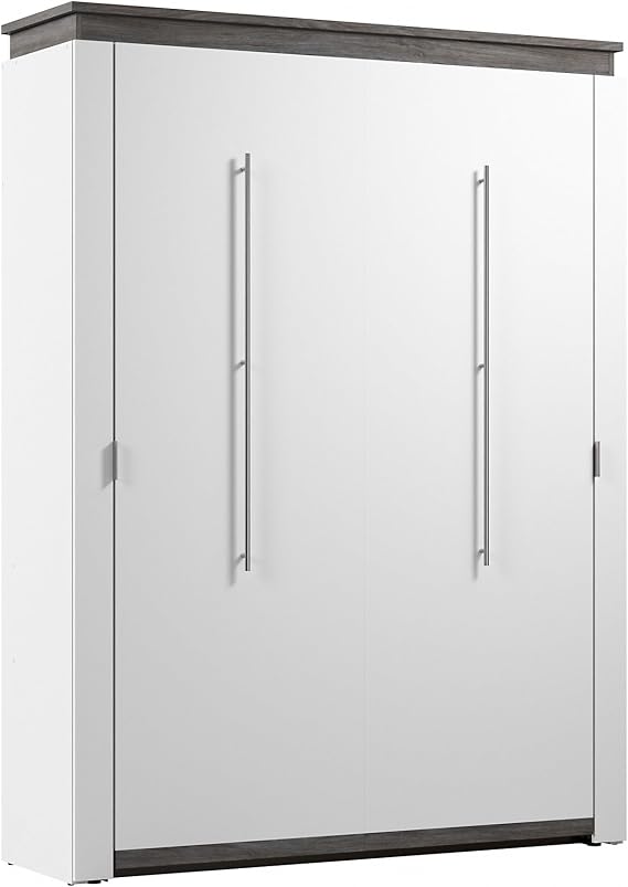 Bestar Queen Murphy Bed, White, Orion, 67W