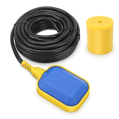 Float Switch 250V Water Level Regulator Rectangular Float Switch Water Level Sensor Switch with 10M Cable for Electric Pump Water Tank