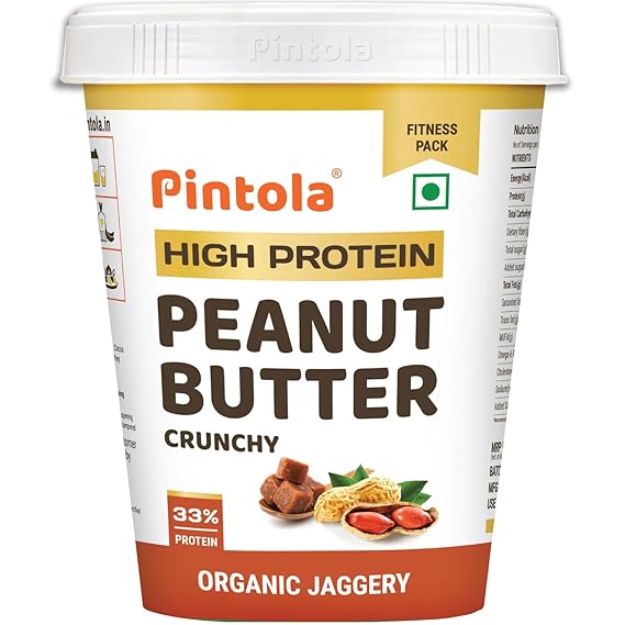 Pintola HIGH Protein Peanut Butter (ORGANIC JAGGERY) (Crunchy, 1kg)