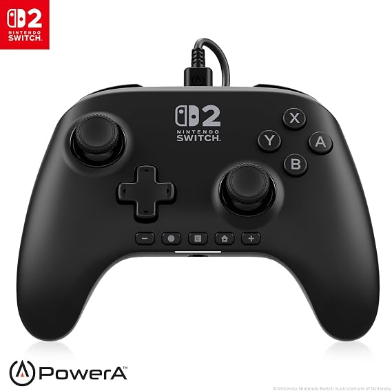 PowerA Advantage Nintendo Switch 2 için kablolu kumanda, siyah, resmi lisanslı, Hall efekti, atanabilir düğmeler, pro kumanda, C düğmesi, entegre ses kontrolleri
