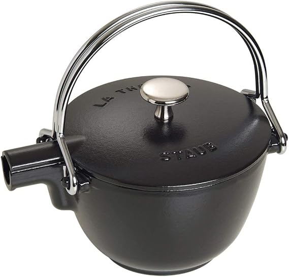 STAUB 1004030 Cast Iron Tea Pot, Black