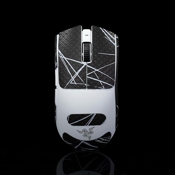 グリップテープ Razer Viper V3 Pro&V4 Pro用 - 滑り止め、強化されたコントロール、防汗性、FPSゲームグリップとマウス保護を向上 カット済み ブラック ホワイト